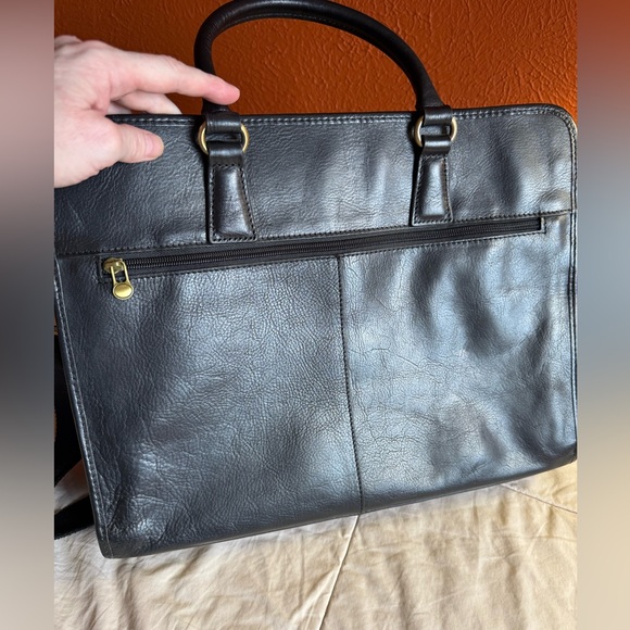 Banuce Leather‎ Messenger Laptop Briefcase Work Bag, Black - Picture 8 of 15